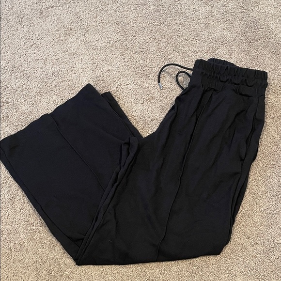 Serra Pants - Serra Black Drawstring Wide Leg Cropped Pants Size Small 4-6
